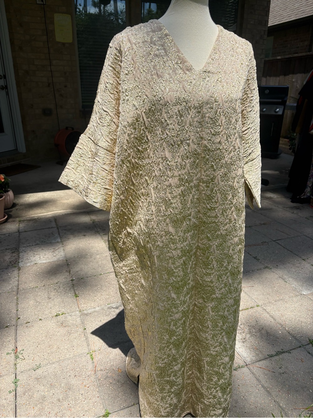 H&M Brocade Maxi Kaftan in gold - Size Medium/Large